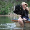 Gus and his owner Amy Phelan doing water work.  Gus has such drive in the water and excellent trainability.  He has earned his Apprentice Water Dog title and his CD (companion dog ) in obedience.  